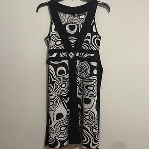 Disorderly Kids Black and White Swirl Midi Dress